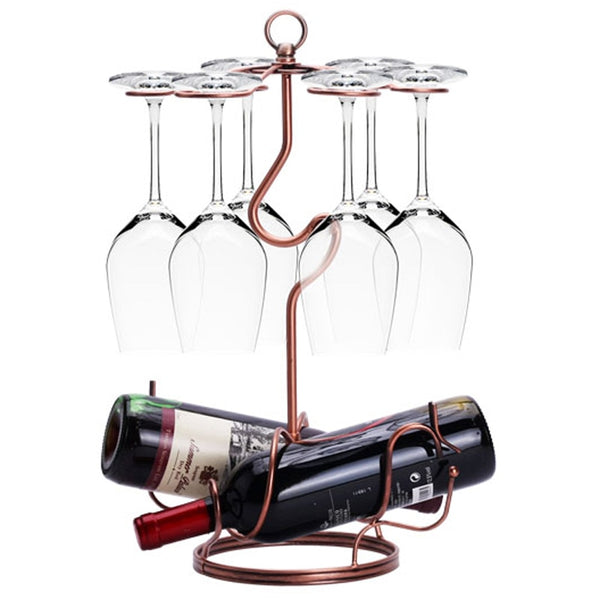 Decorative upside down wine glass holder